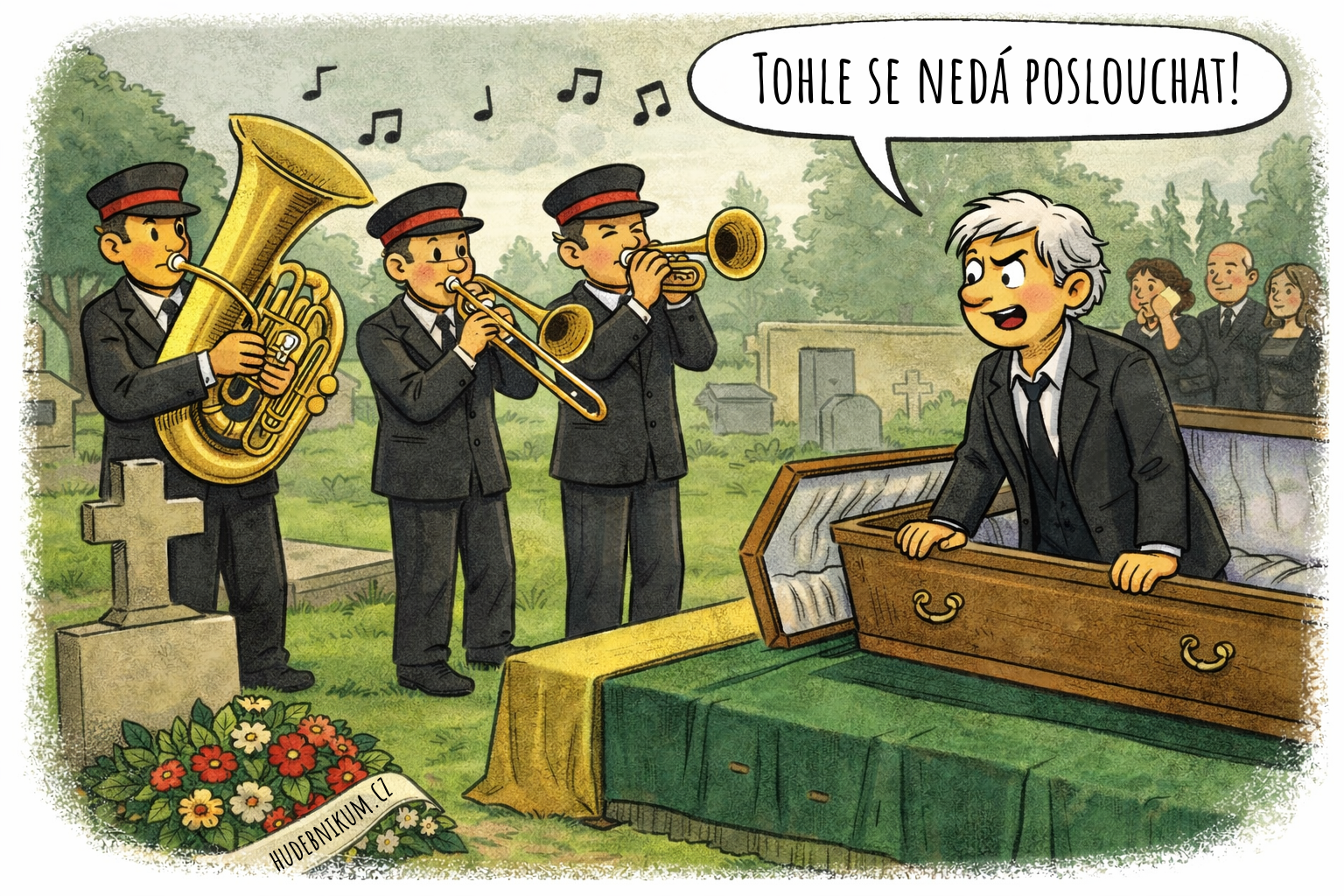 hudební vtip pohřeb